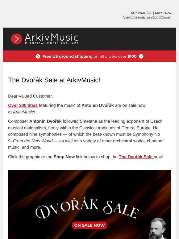 The Dvořák Sale at ArkivMusic