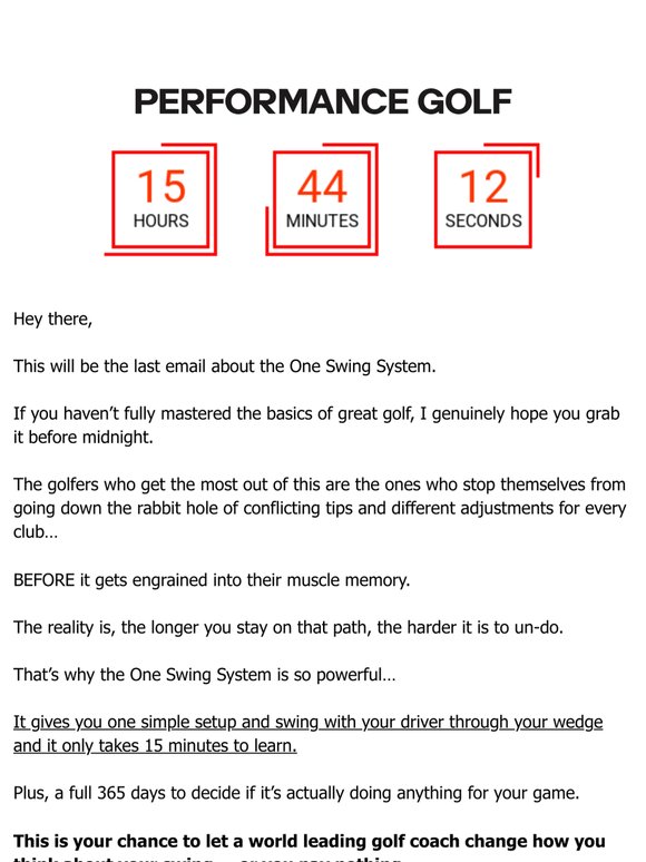 Last Call: The One Swing System ends tonight