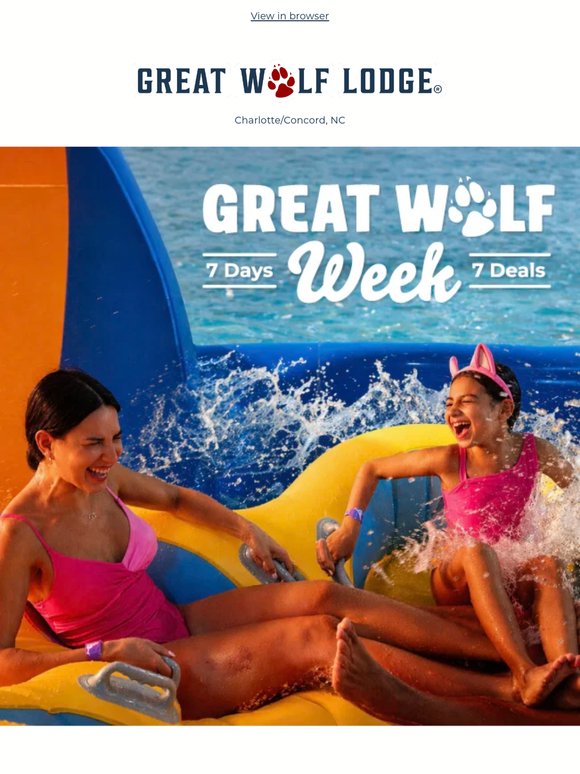 Your 𝟭𝘀𝘁 Great Wolf Week deal is here!