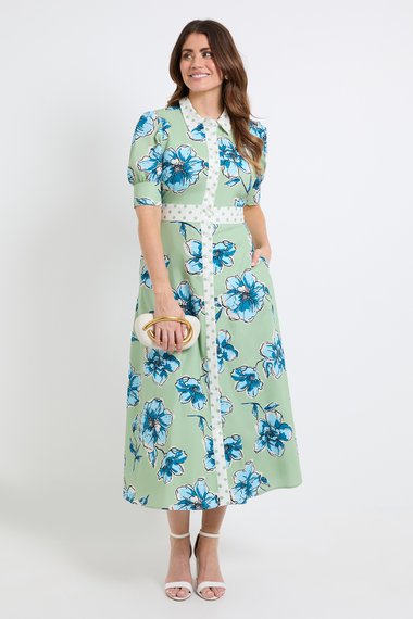 Summer Cotton Floral Shirt dress