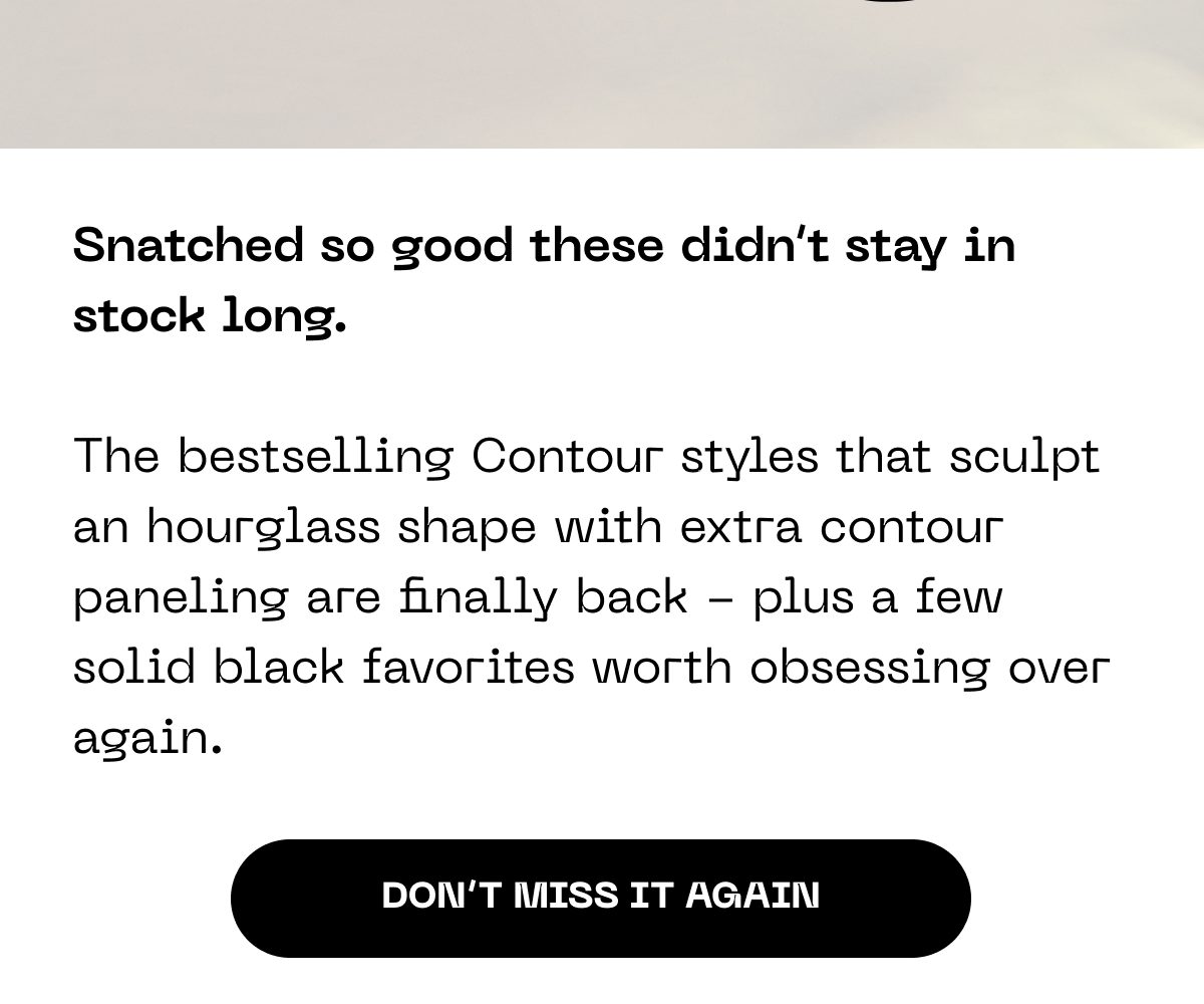 Text about bestselling contour styles and stock availability.