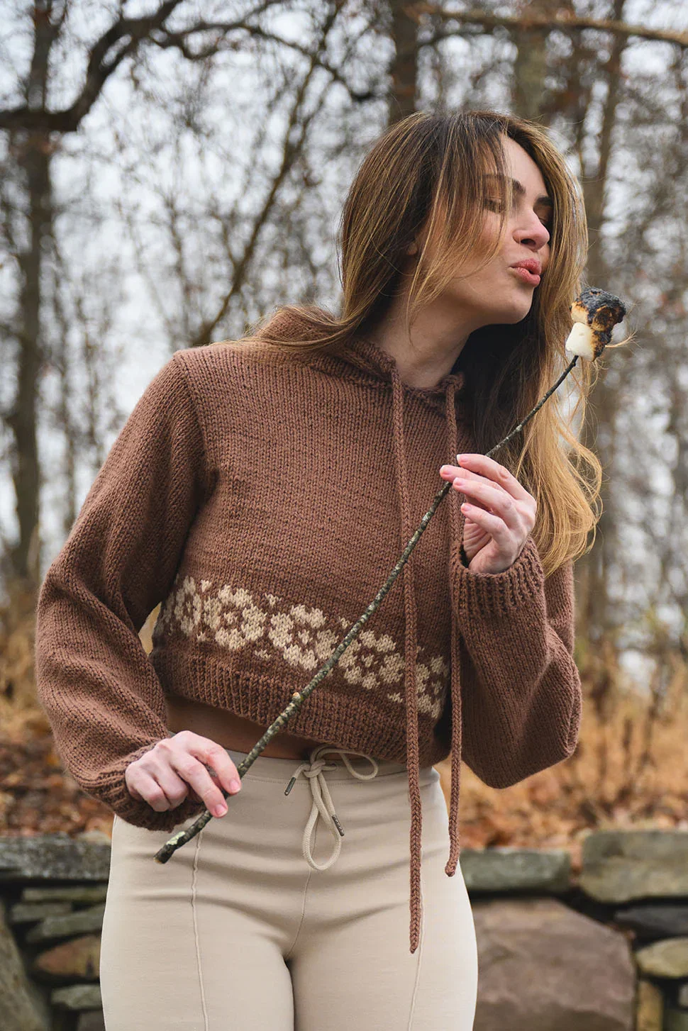 Image of Knit Kit - Frost Flowers Hooded Pullover