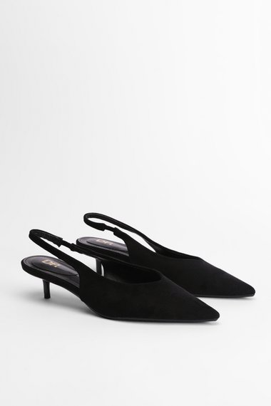 Iris Faux Suede Slingback Kitten Heel Court Shoes