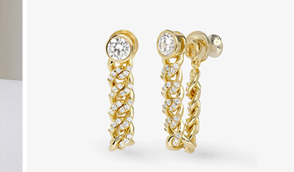 Pavé Julian 5mm Soft Chain Hoops