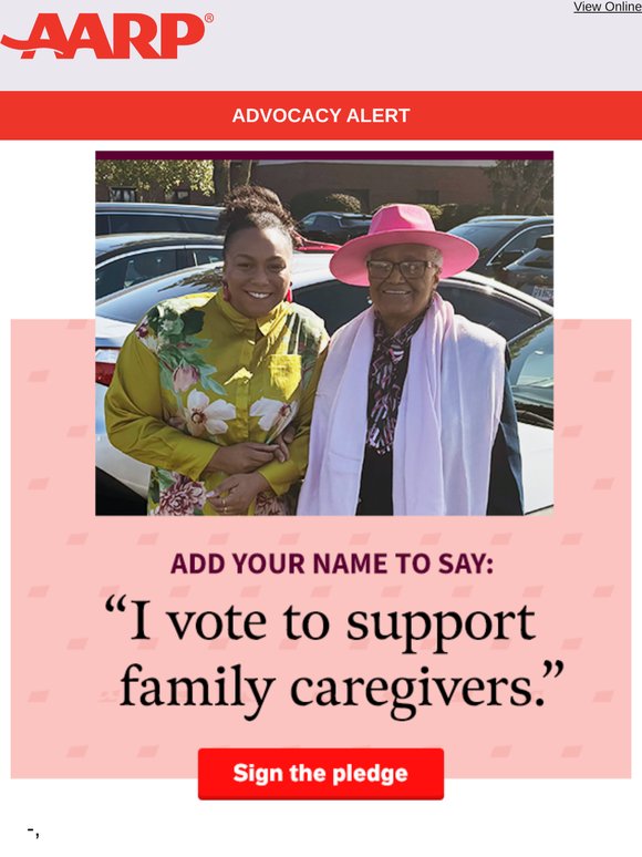 Add your name and say: “I vote to support family caregivers.”