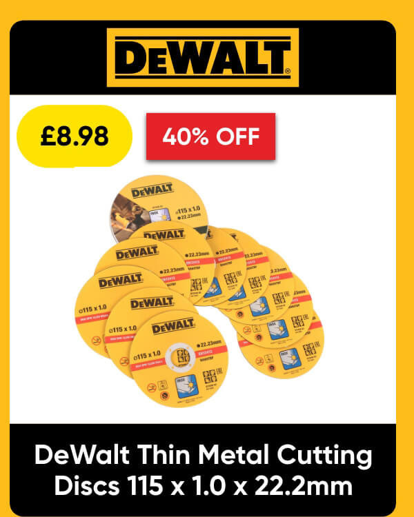 DeWalt Thin Metal Cutting Discs 115 x 1.0 x 22.2mm
