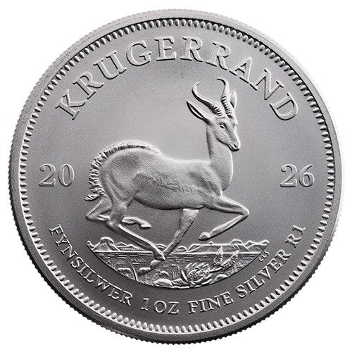 Image of 2026 1 oz South African Silver Krugerrand Coin BU