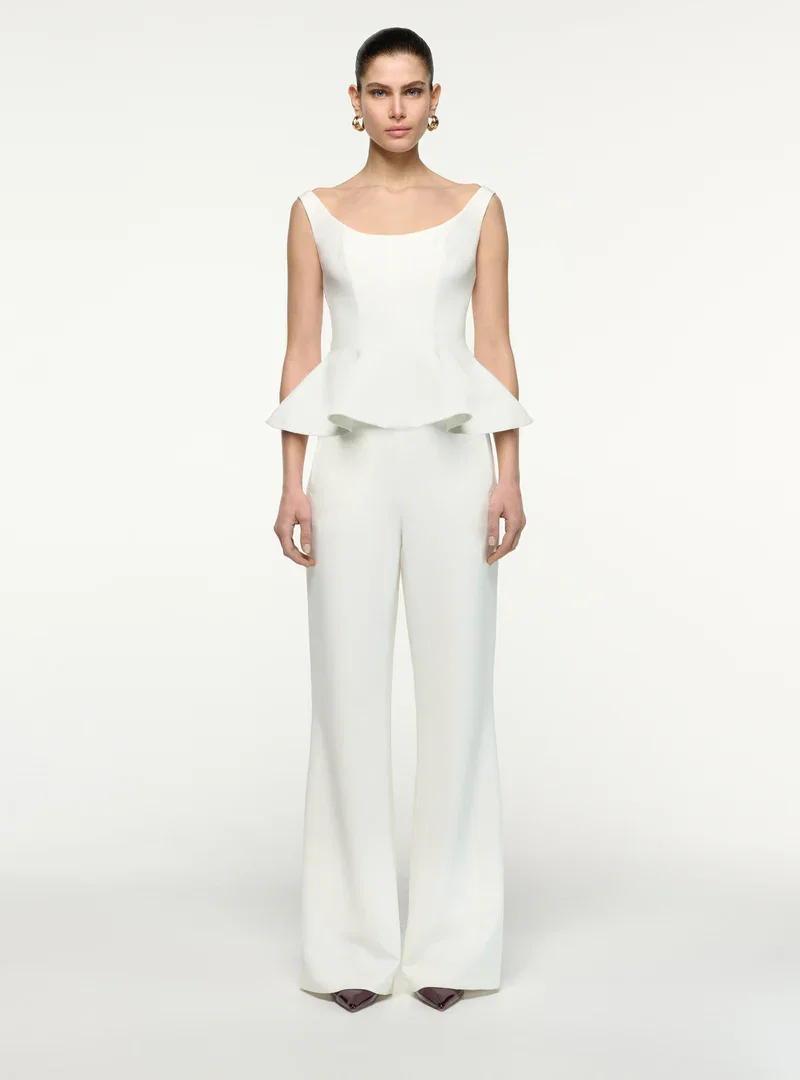 CREPE PEPLUM TOP