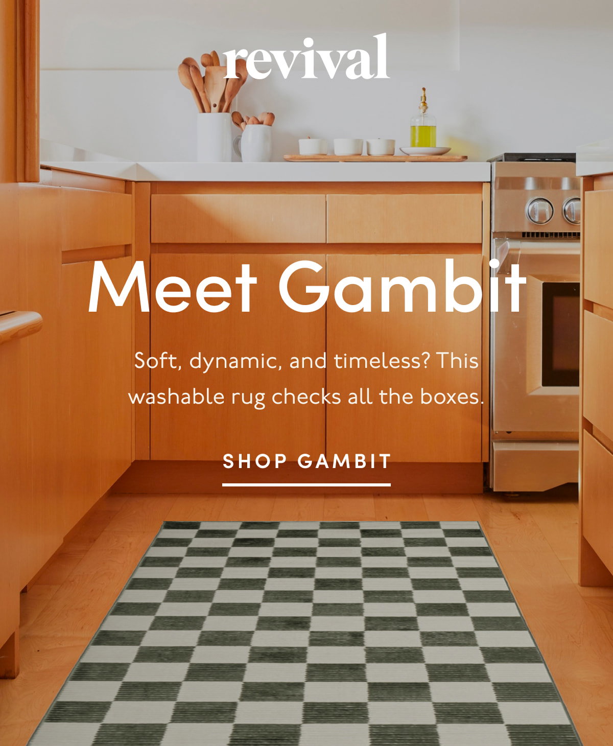 Revival | Meet Gambit | Soft, dynamic, and timeless? This washable rug checks all the boxes. | SHOP GAMBIT