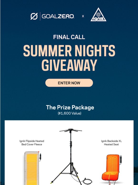 Last Chance: Enter to WIN 🏕️