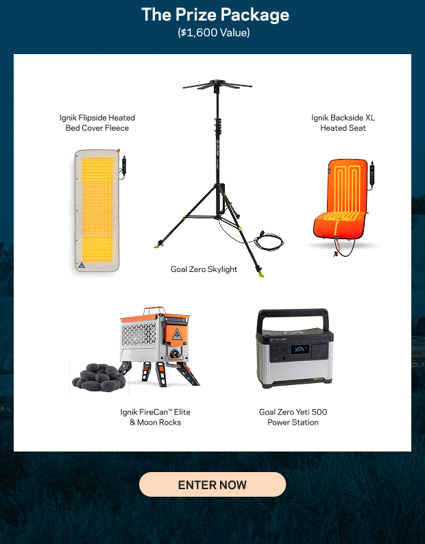 Enter to Win $1,600 in camping gear