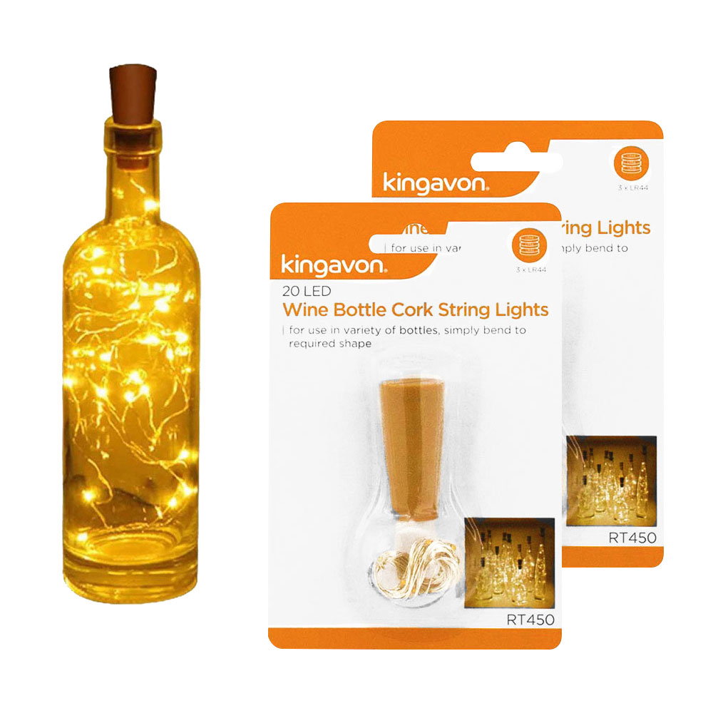Kingavon Led Cork String For Bottles  Warm White x2 Pack - £4.99 delivered