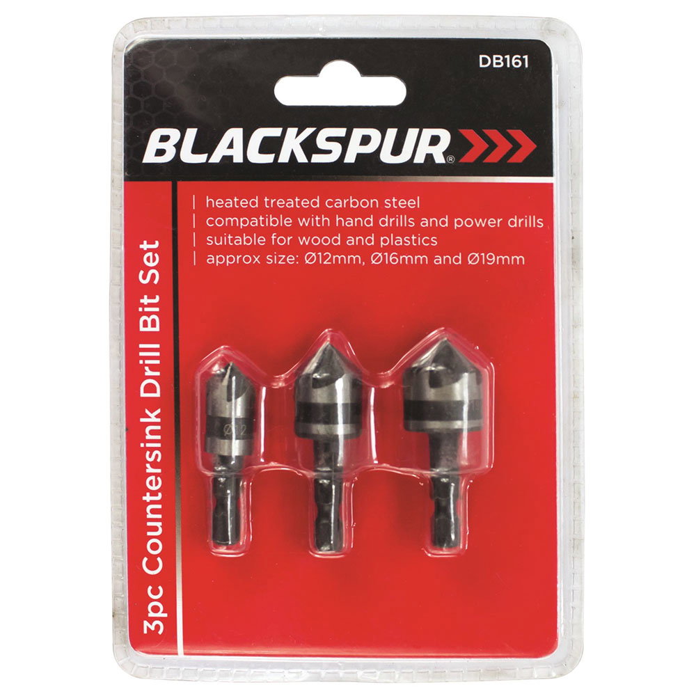Blackspur 3-Piece Countersink Drill Bit Set  - £5.99 delivered