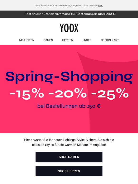 Spring-Shopping mit bis zu −25%