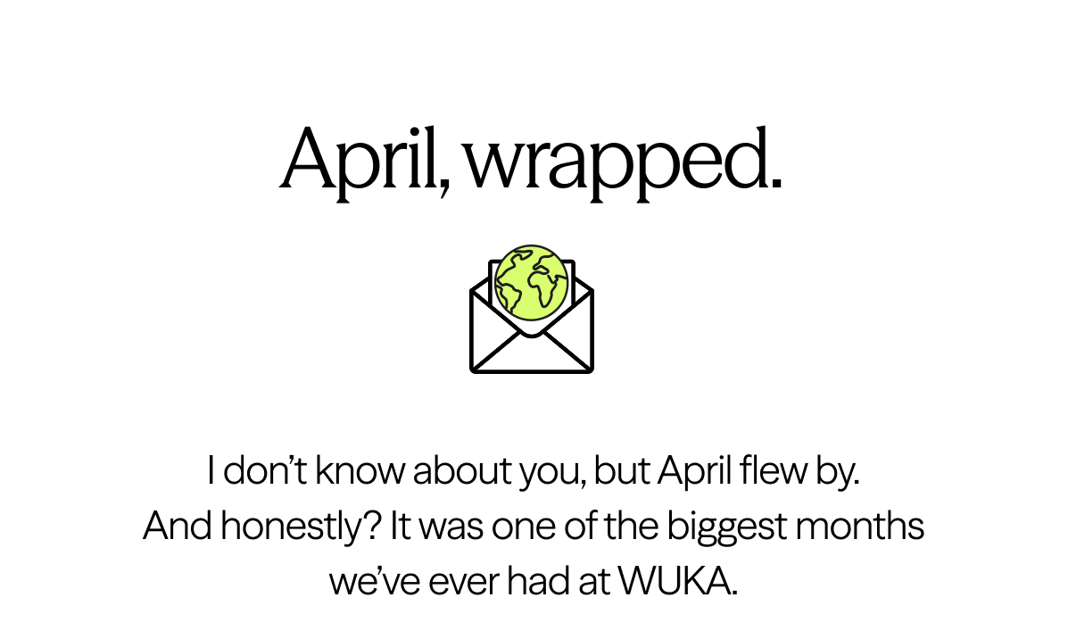 April, wrapped.