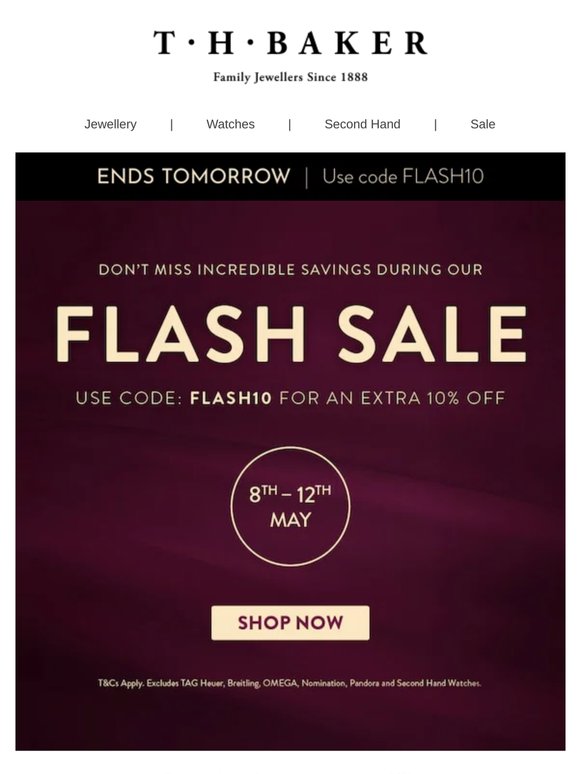 Your Extra 10% Off Ends Tomorrow