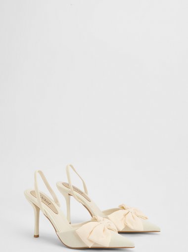 Marianna Bow Detail High Heel Slingback Court Shoes