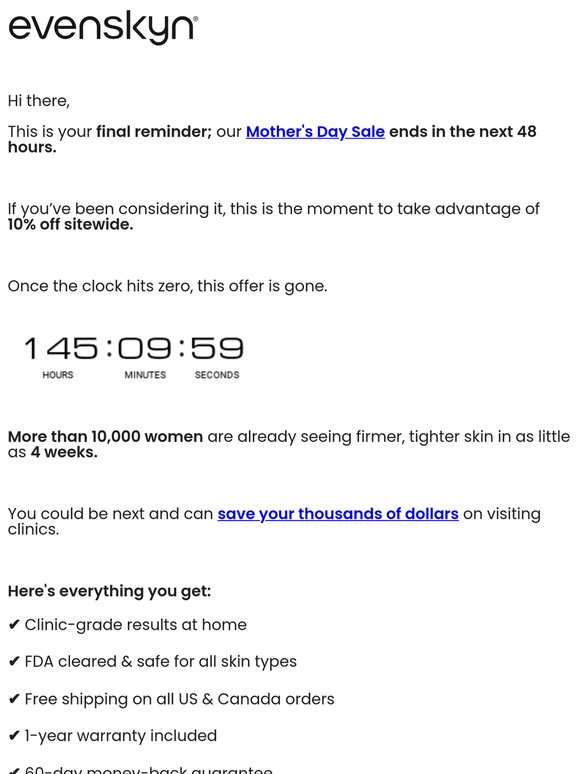 Last chance - Mother’s Day offer ends in 48 hours