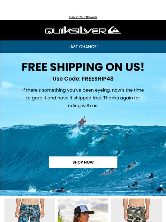 Ends Tonight: Free Shipping Is On Us