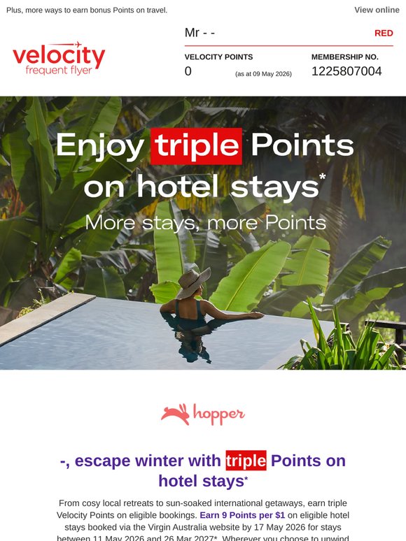 Your winter getaway, now with triple Points*