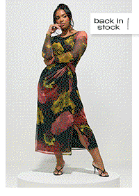 YOURS LONDON Curve Black Abstract Knot Dress