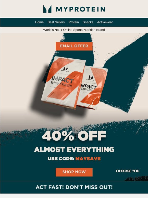 Email Exclusive 📩 40% off (almost) everything