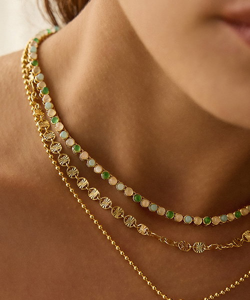 Mixed Gemstone Tennis Necklace