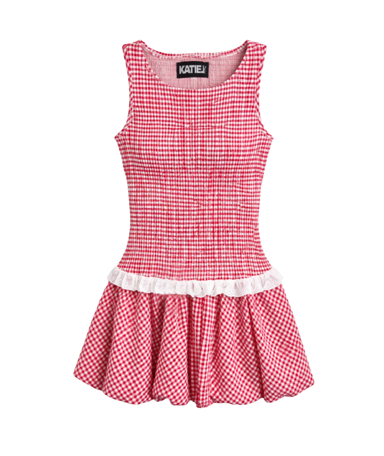 Image of Katie J NYC Girls Joslyn Red Gingham Dress
