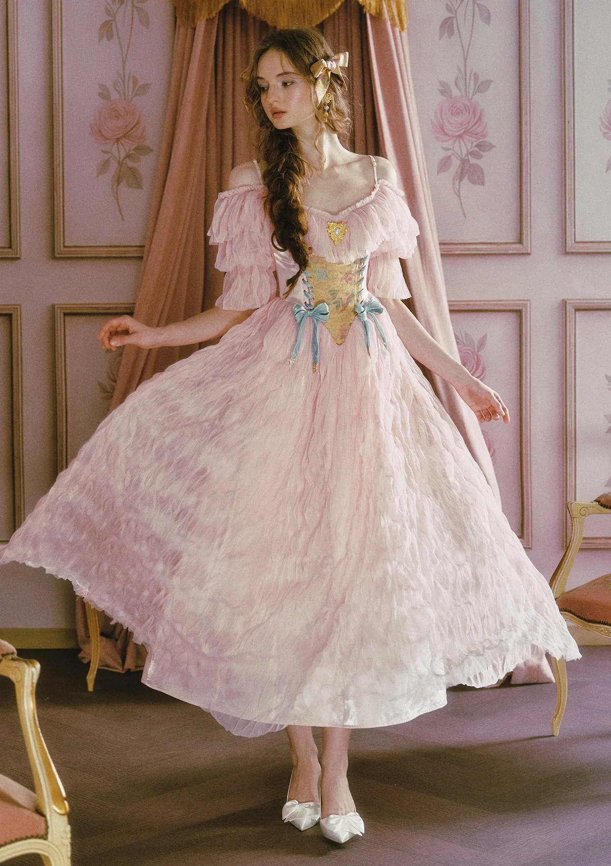 Image of Embroidered Princess Corset Dress