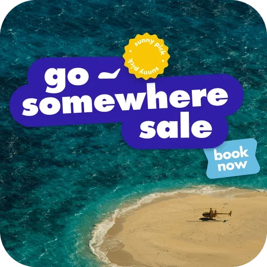 Go somewhere sale on a beach background