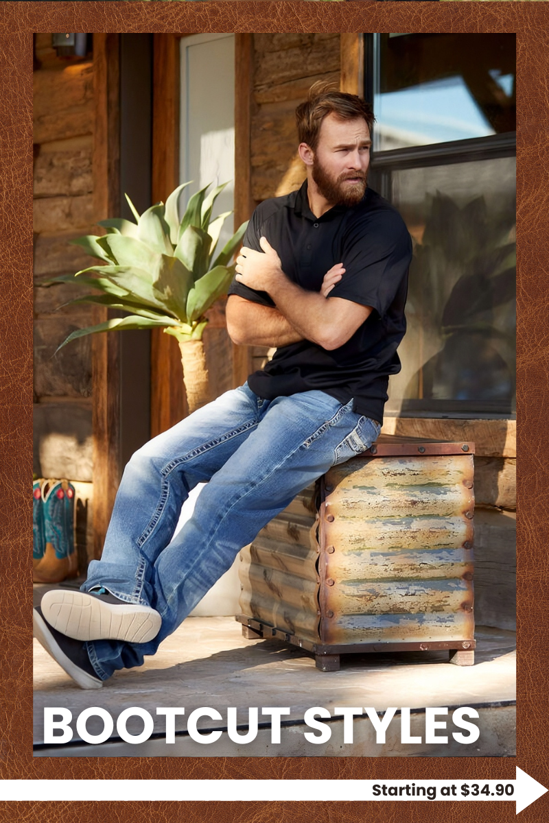 Bootcut men's jeans styles. Starting at $34.90