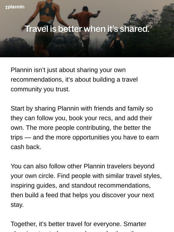 Build your own travel community on Plannin.