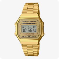 Casio Vintage Digital Mirror Gold Dial A168
