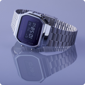 Casio Vintage Digital Mirror Black Dial A168