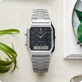 Casio Vintage Analog Digital Black Dial AQ230