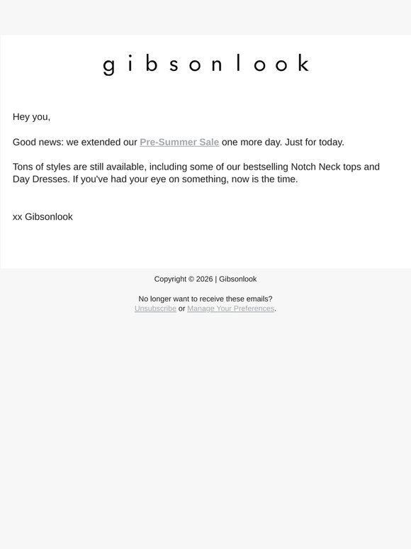 Good news for YOU!