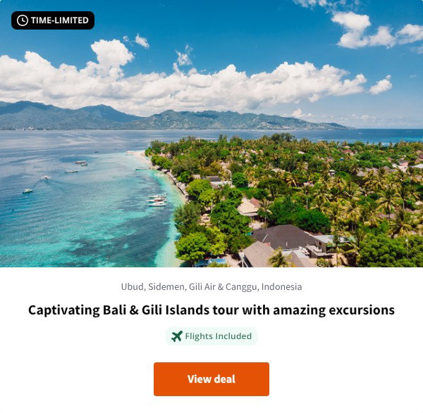 Captivating Bali & Gili Islands tour with amazing excursions