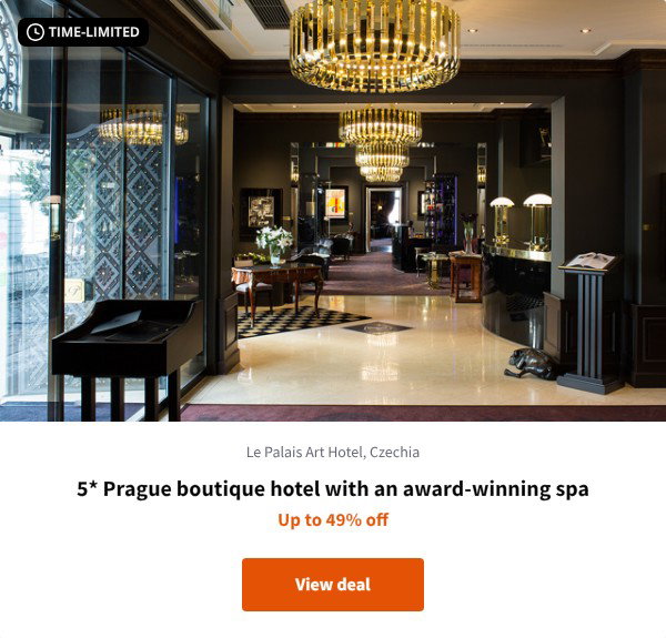 5* Prague boutique hotel with an award-winning spa