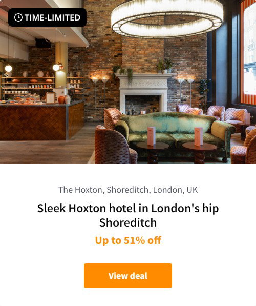 Sleek Hoxton hotel in London's hip Shoreditch