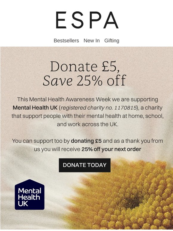 Donate £5, Enjoy 25% off