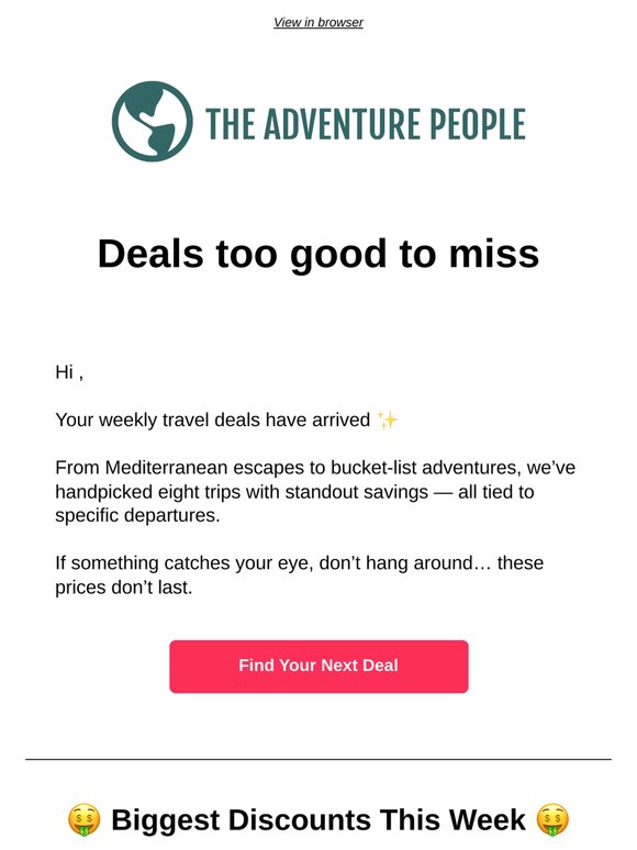 Your weekly travel deals are here ✈️