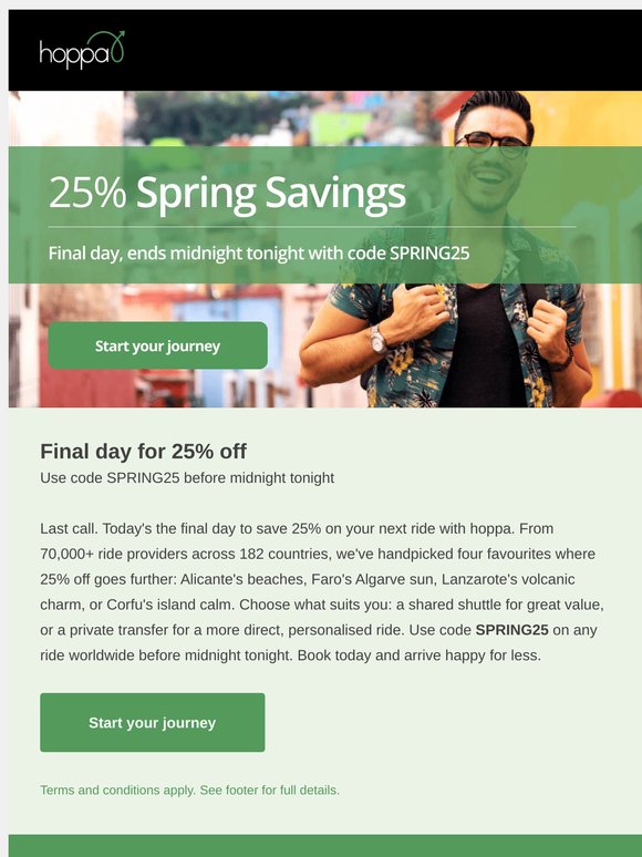 Final day for 25% off