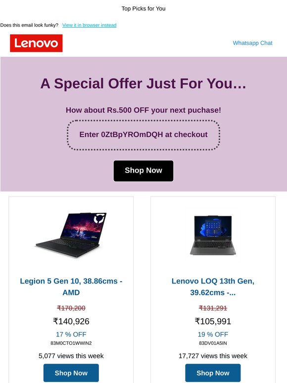Save Rs.500 on your next purchase!