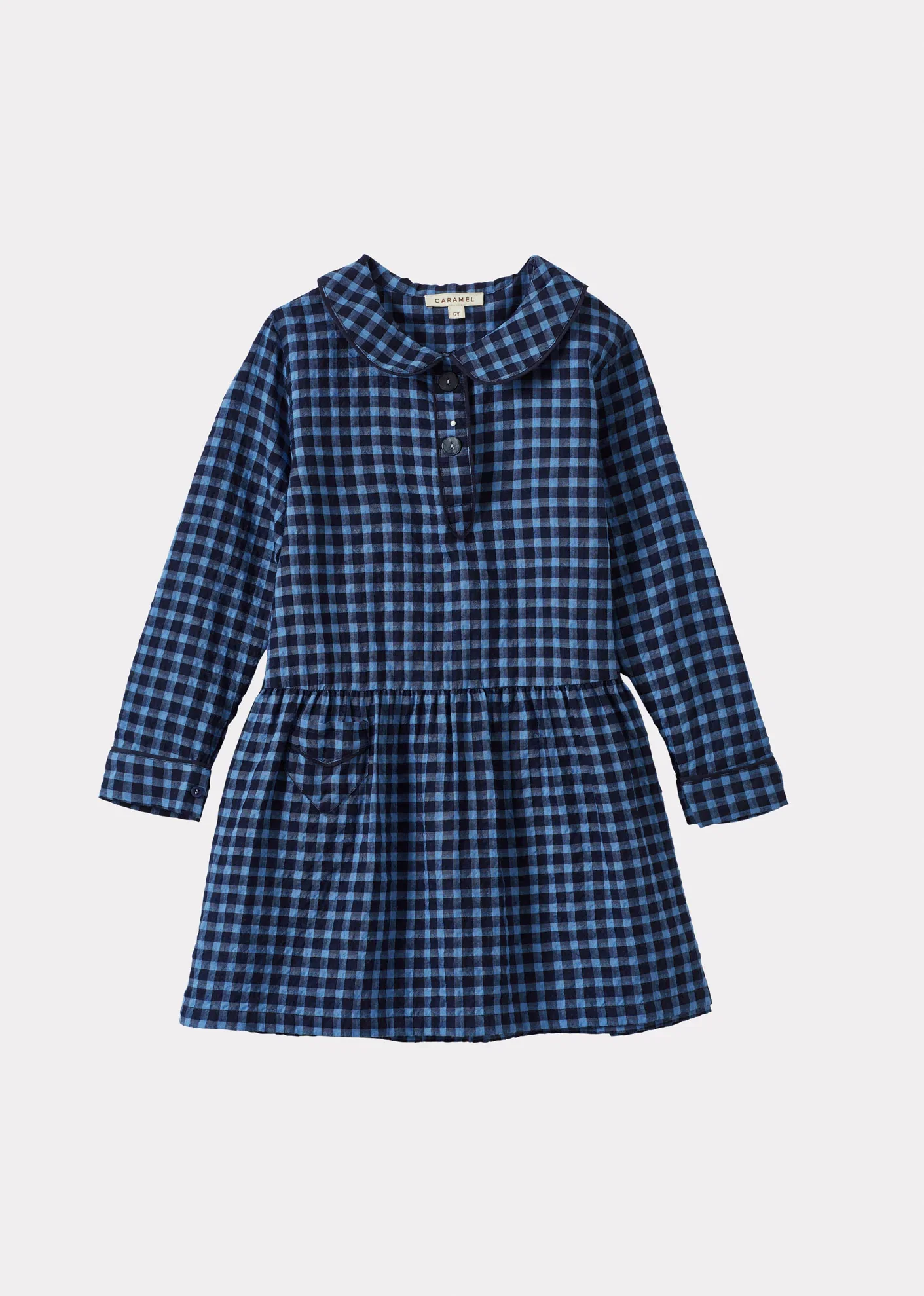 Image of WHITELEAF GIRL'S COTTON DRESS - BLUE GINGHAM