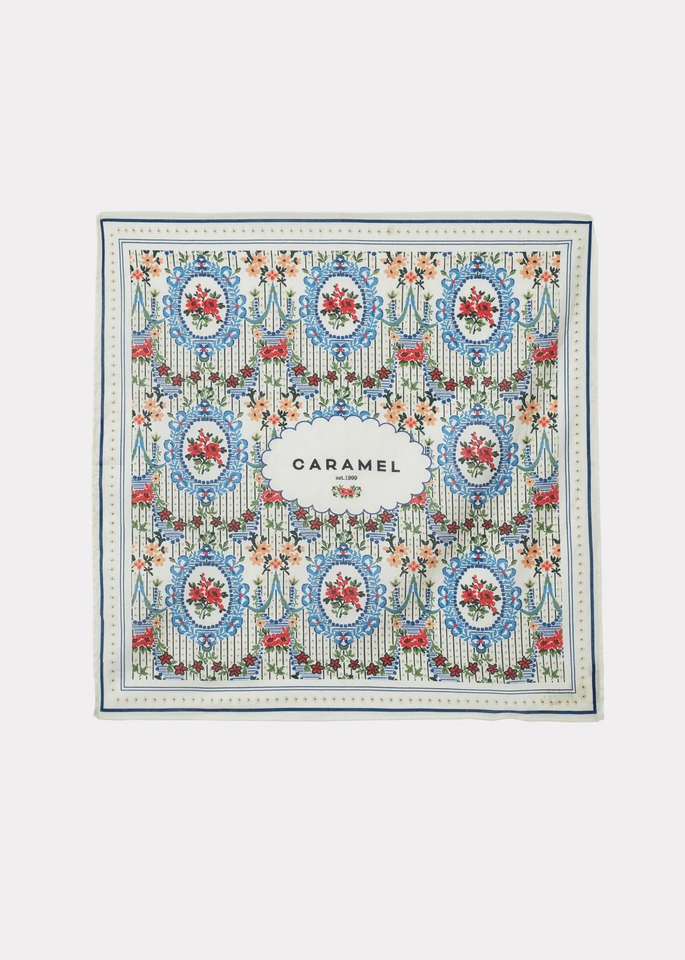 Image of ELLIE COTTON SCARF - FLORAL LACE ECRU PRINT