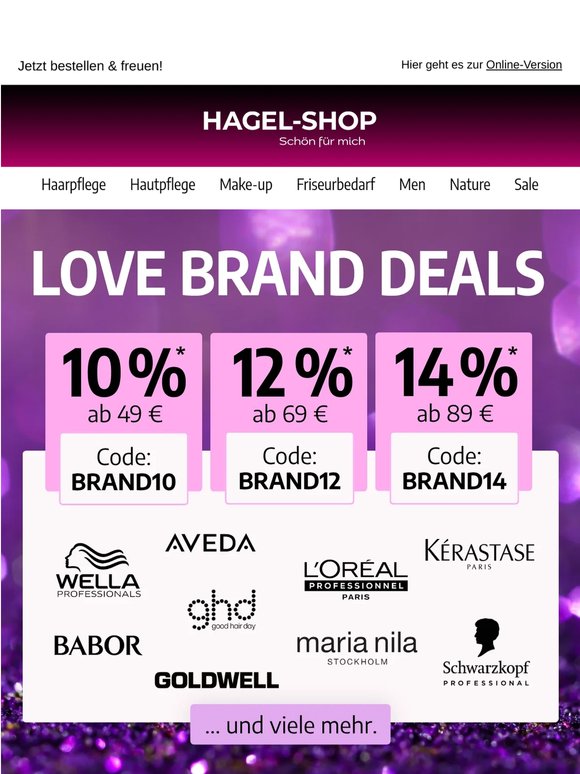 LOVE BRAND DEALS: Bis zu 14% auf Deine Love Brands 🛍️