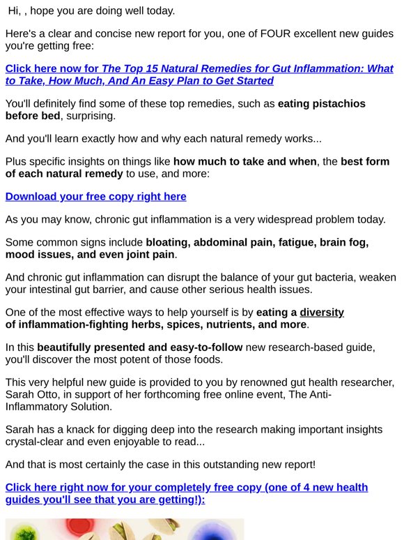 ➽ Top 15 Natural Remedies for Gut Inflammation (including HOW MUCH to take & more, )