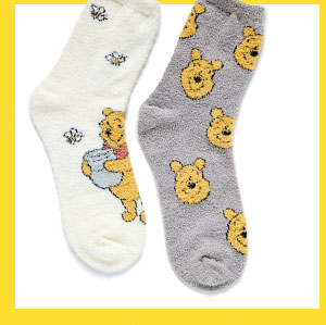 Multi-Pack Winnie the Pooh Fuzzy Crew Socks - 2 Pair
