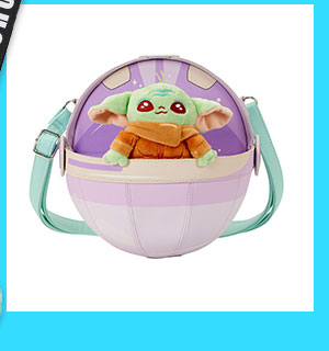 Loungefly Grogu Hover Pram Plush Crossbody Bags - The Mandalorian
