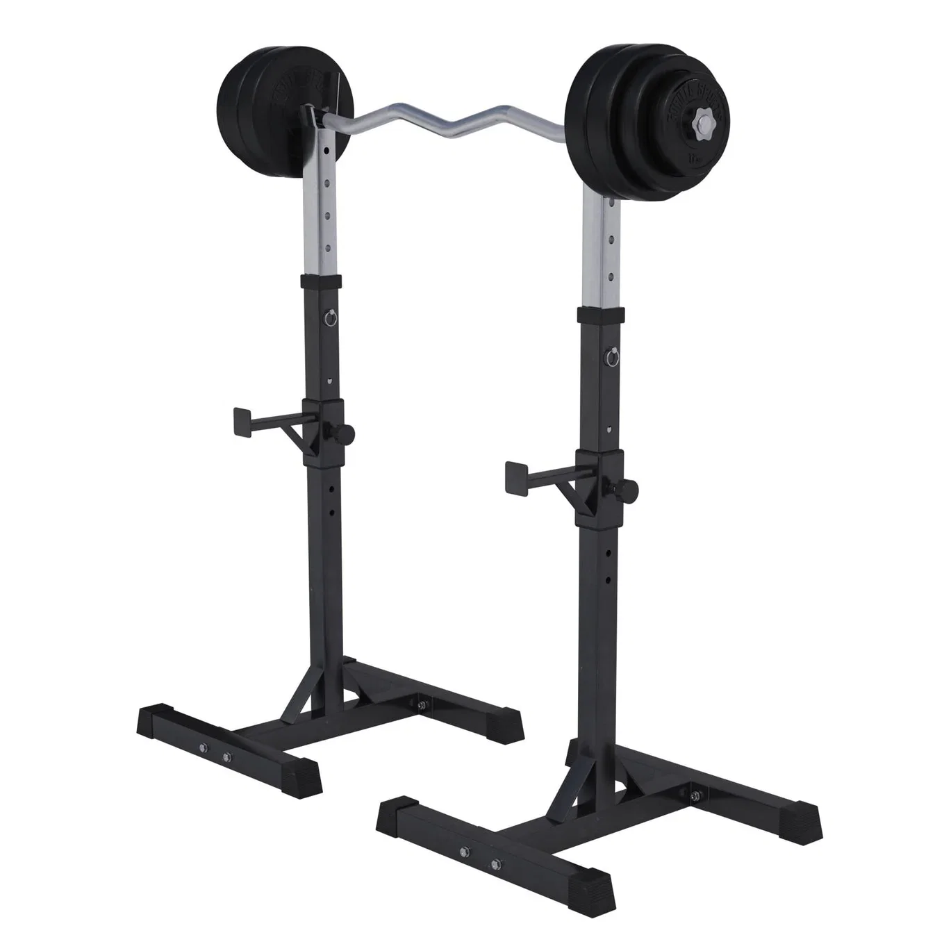 Image of Squat en Bankdruksteunen met Halterset 35 kg kunststof